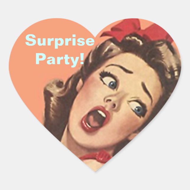 Sticker Joli Retro Lady Fun Surprise Seaux de la f (Devant)