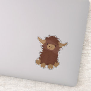 Sticker Joli, shaggy Design de vache Highland