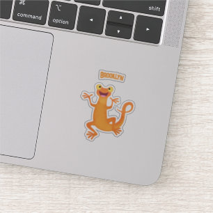 Sticker Joli triton orangé joyeux