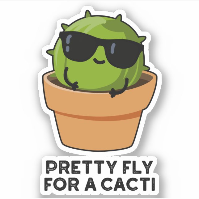 Sticker Joli Vol Pour Un Cactus Cactus Drôle (Devant)