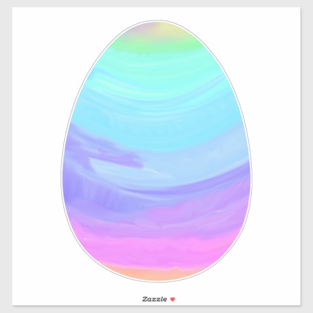 Sticker Jolie aquarelle arc-en-ciel Oeuf de Pâques (Feuille)