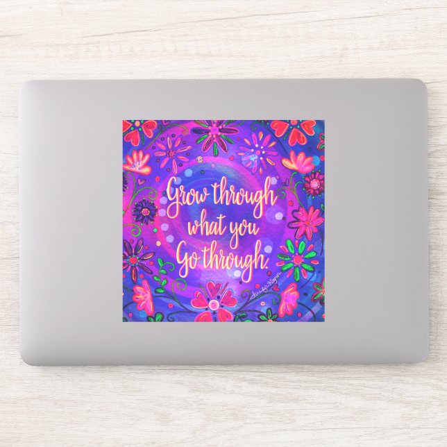 Sticker Jolie Croissance Florale À Travers Ce Que Vous Tra (Ordinateur)
