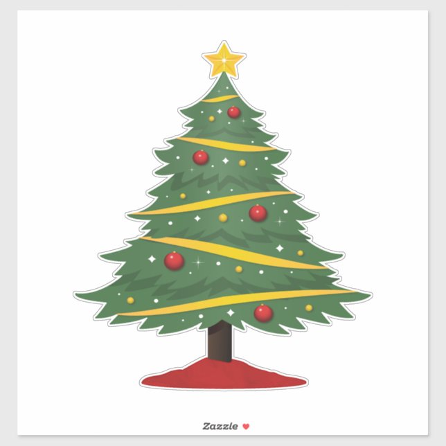 Sticker Jolie décoration Arbre de Noël (Feuille)