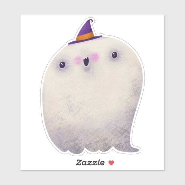 Sticker Jolie décoration Halloween Fantôme Éffrayant (Feuille)