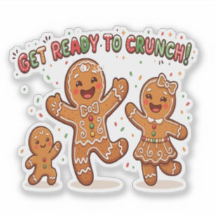 Sticker Jolie famille en pain d'épice Noël