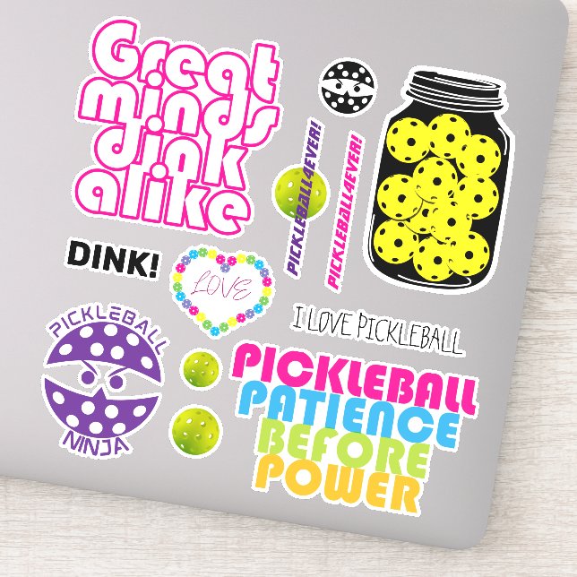 Sticker Jolie feuille d'autocollant de pickleball 007, gra (Détail)