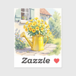 Sticker Jolie Fleurs Jaunes dans la canne d'arrosage