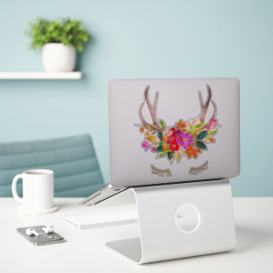 Sticker Jolie Lashes De Rennes Tombent Floral Deer Antlers