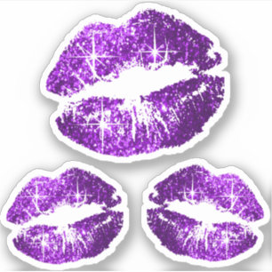 Sticker Jolie lèvres à Parties scintillant violette - Ki
