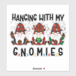 Sticker Jolie pendaison avec mes gnomes noël