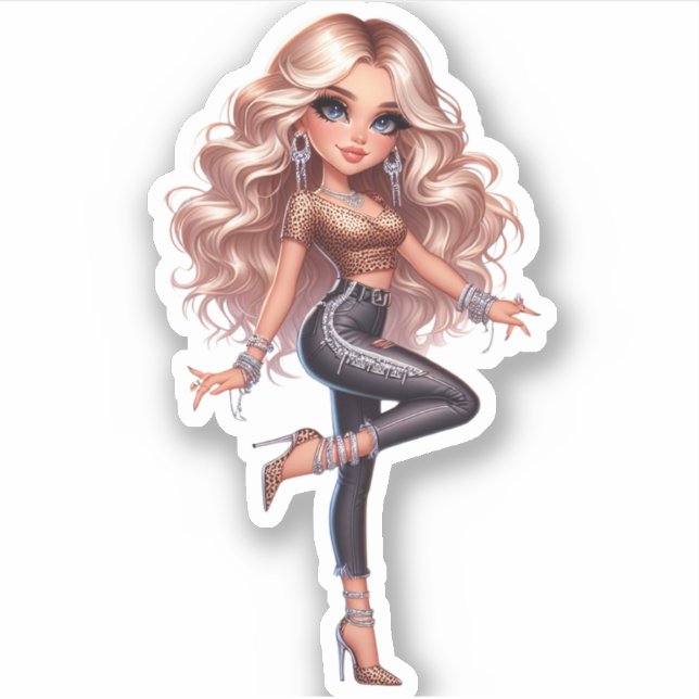 Sticker jolie poupée (Devant)