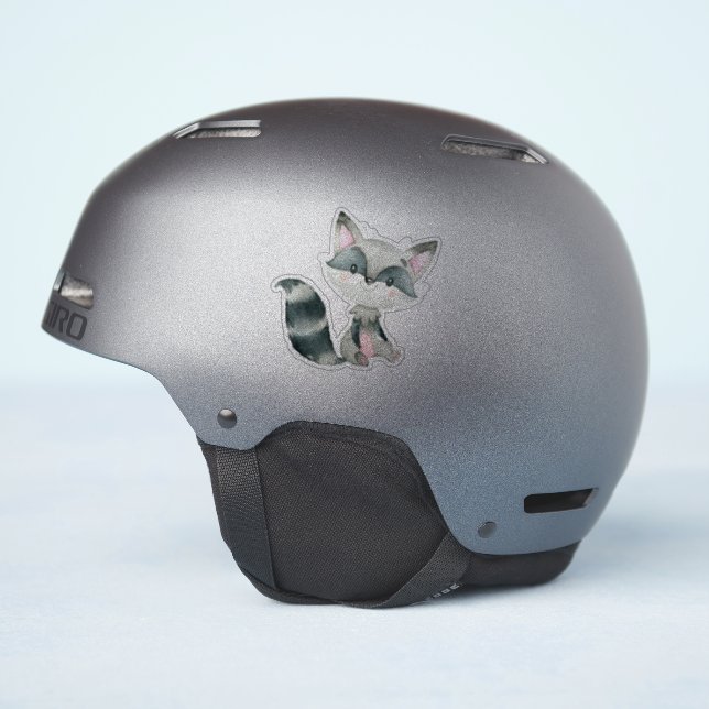Sticker Jolie renard gris et rose (Côté casque)
