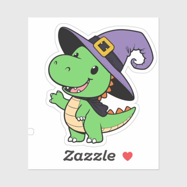 Sticker Jolie Sorcière Dino (Feuille)