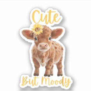 Sticker Jolie Vache-Amoureux de Vache Lunatique Ferme de V