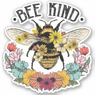 Sticker Jolies fleurs d'abeille à miel Soyez Gentil