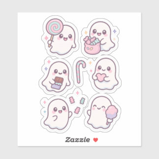 Sticker Jolis fantômes de bonbons Kawaii Pack d'autocollan