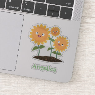 Sticker Jolis tournesols souriants illustration de dessin