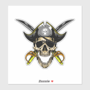 Sticker Jolly roger crâne pirate