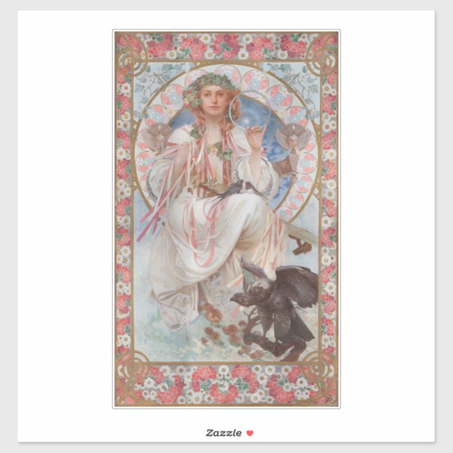 Sticker Josephine Crane Bradley en Lavia par Alphonse Much (Feuille)