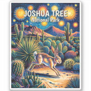 Sticker Joshua Tree Désert Faune Lièvre de Californie Colo