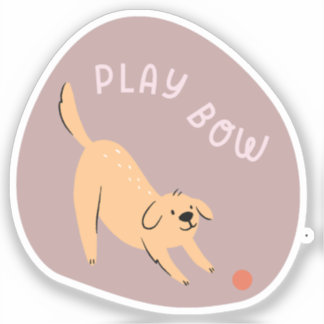 Sticker Jouer arc mignon chien illustré automne