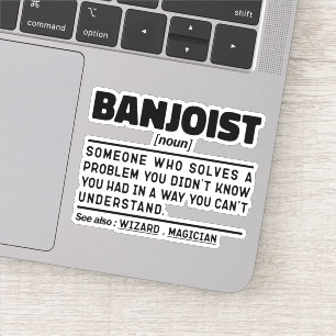 Sticker Joueur de banjo Définition du nom Musicien membre 