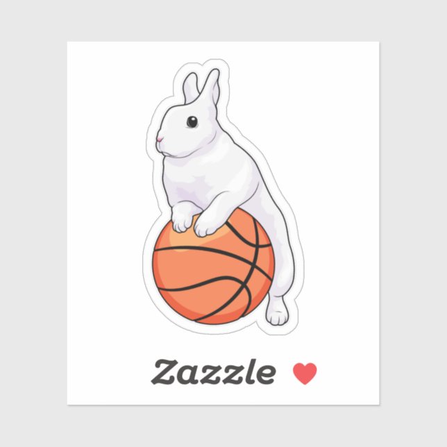 Sticker Joueur de basket-ball Bunny (Feuille)