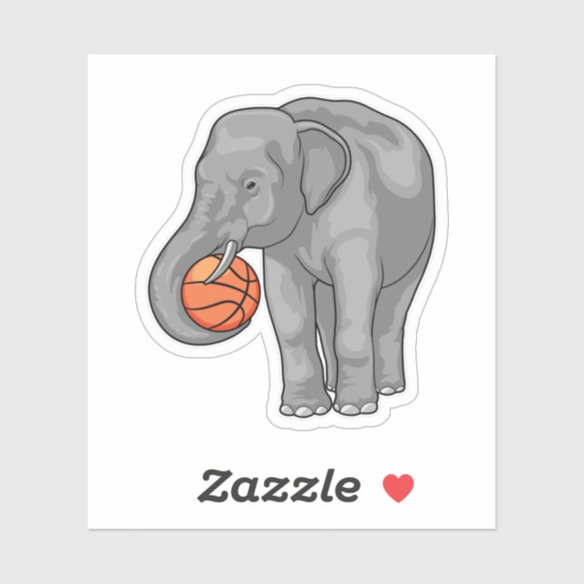 Sticker Joueur de basket-ball éléphant (Feuille)