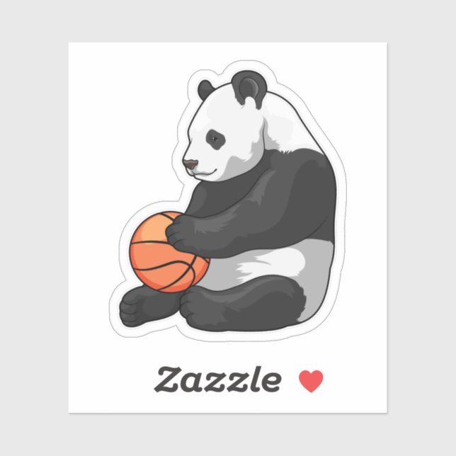 Sticker Joueur de basket-ball Panda (Feuille)