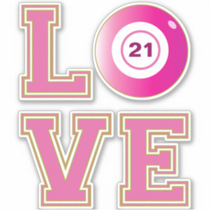 Sticker Joueur de Bingo Rose mignon Personnalisé
