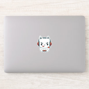 Sticker Joueur de chaton drôle 