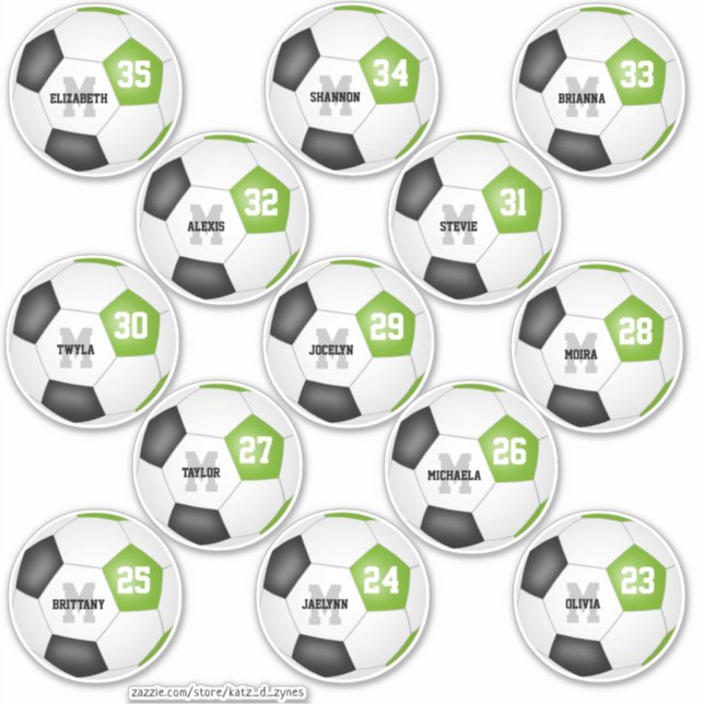 Sticker joueur de football noir de chaux (Devant)
