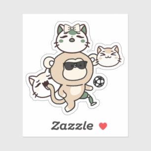 Sticker Joueur de football singe avec jambe prothétique et