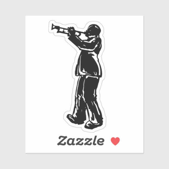 Sticker Joueur de trompette de New York Boogie Nights (Feuille)