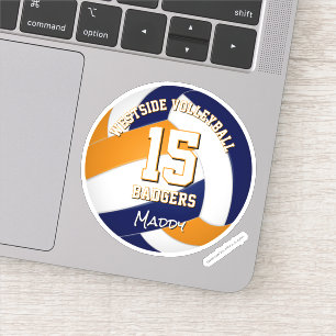 Sticker joueur de volley-ball bleu orange