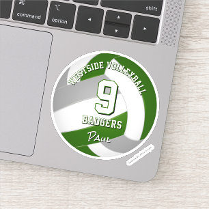 Sticker joueur de volley-ball vert gris équipe couleurs