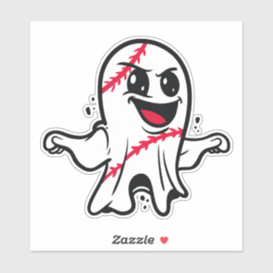 STICKER JOUEUR GHOST HALLOWEEN BASEBALL