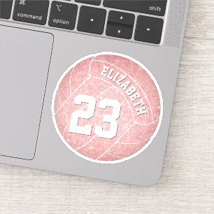 Sticker joueuse de volley-ball personnalisée mignonne rose