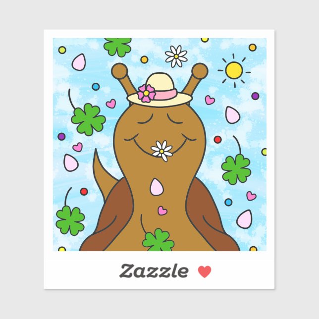 Sticker Jour de la Saint Patrick d'escargot mignon | Stick (Feuille)