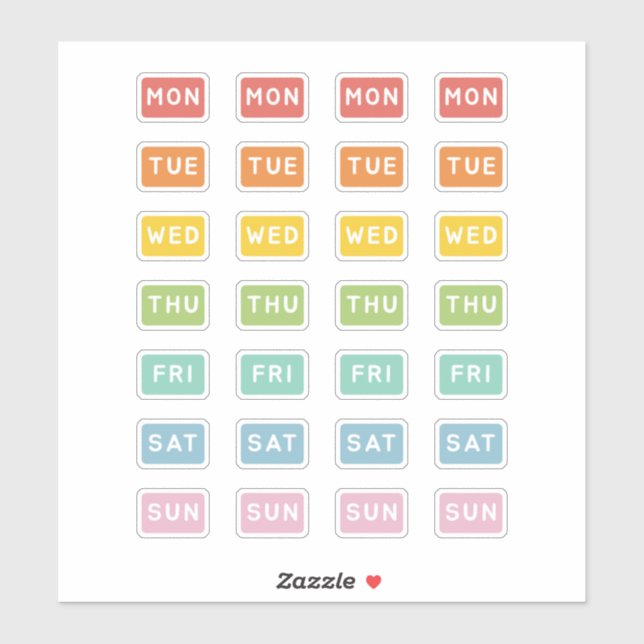 Sticker Jour de la semaine (Feuille)