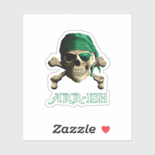 Sticker Jour de l'Arrish Funny Irlandais Pirate Saint Patr