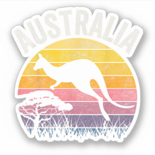 Sticker Jour de l'Australie Drôle de kangourou australien 