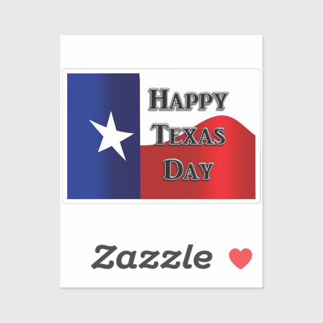 Sticker Jour de l'indépendance du Texas (Feuille)