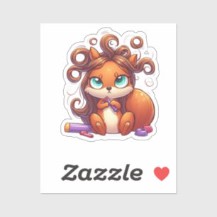 Sticker Jour des cheveux d'écureuils glamour