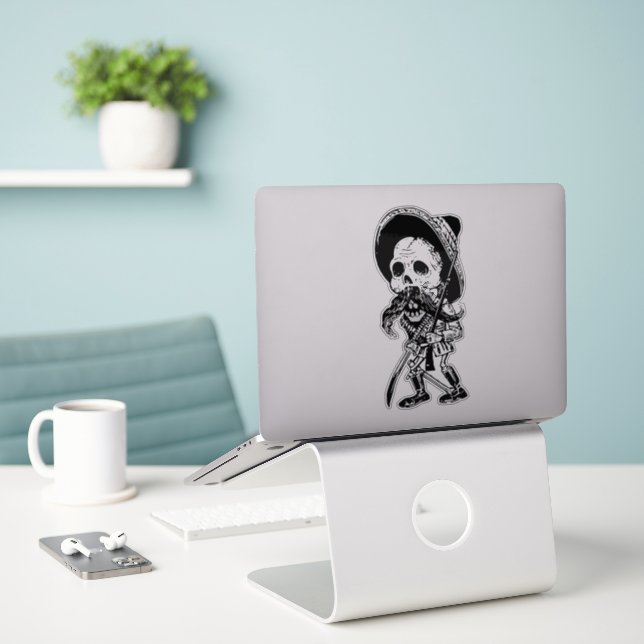 Sticker Jour des morts (Ordinateur portable sur le bureau)