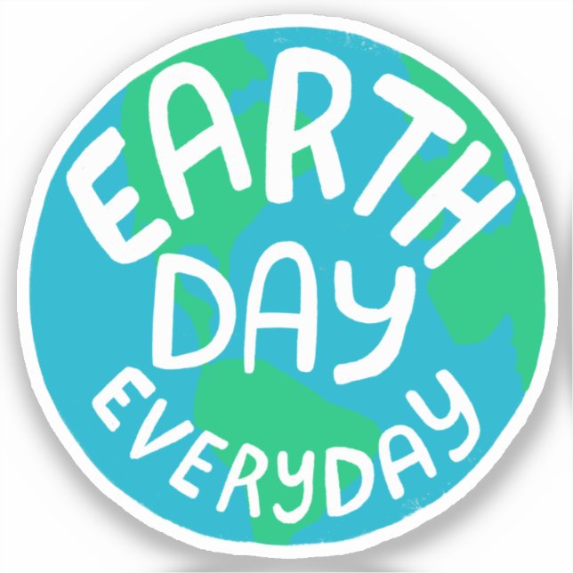 Sticker JOUR DES TERRES CHAQUE JOUR Planète artisanale (Recto)