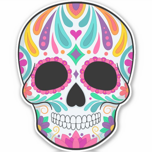 Sticker Jour du crâne de sucre des morts (Devant)