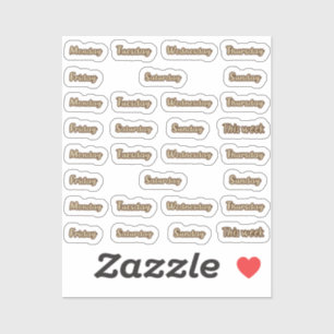Sticker Jours de la semaine cursive
