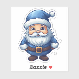 Sticker Joyeuse Père Noël Bleue Élargissement Cheval