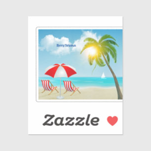 Sticker Joyeuse plage de Noël